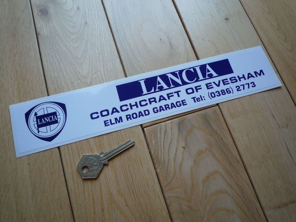 Lancia Coachcraft of Evesham Dealer Sticker. 12".