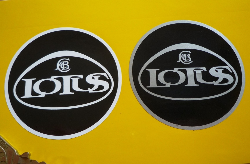 Lotus GM Era Logo Circular Stickers. 60mm Pair.