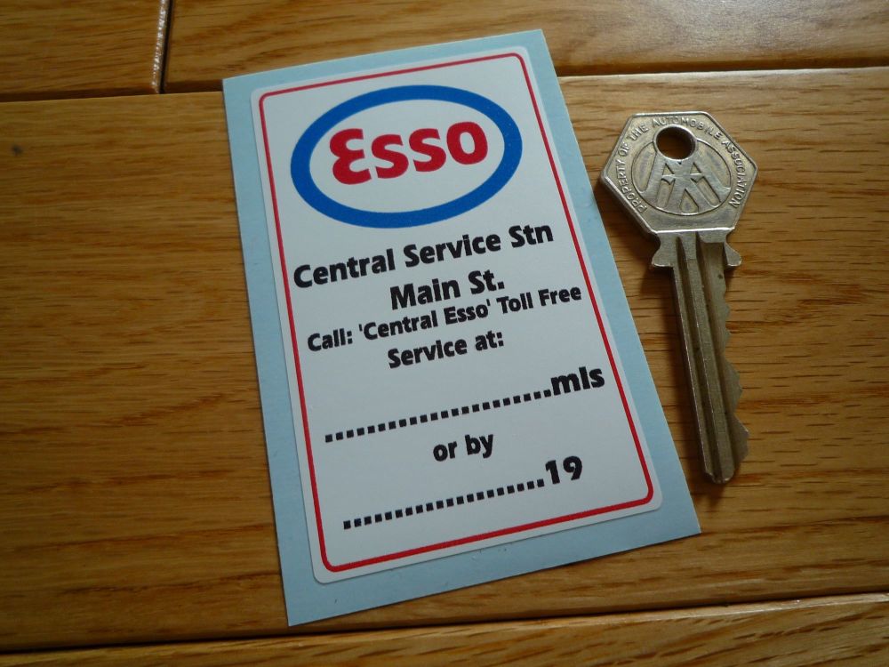 Esso Central Service Station Service Sticker. 3.25".