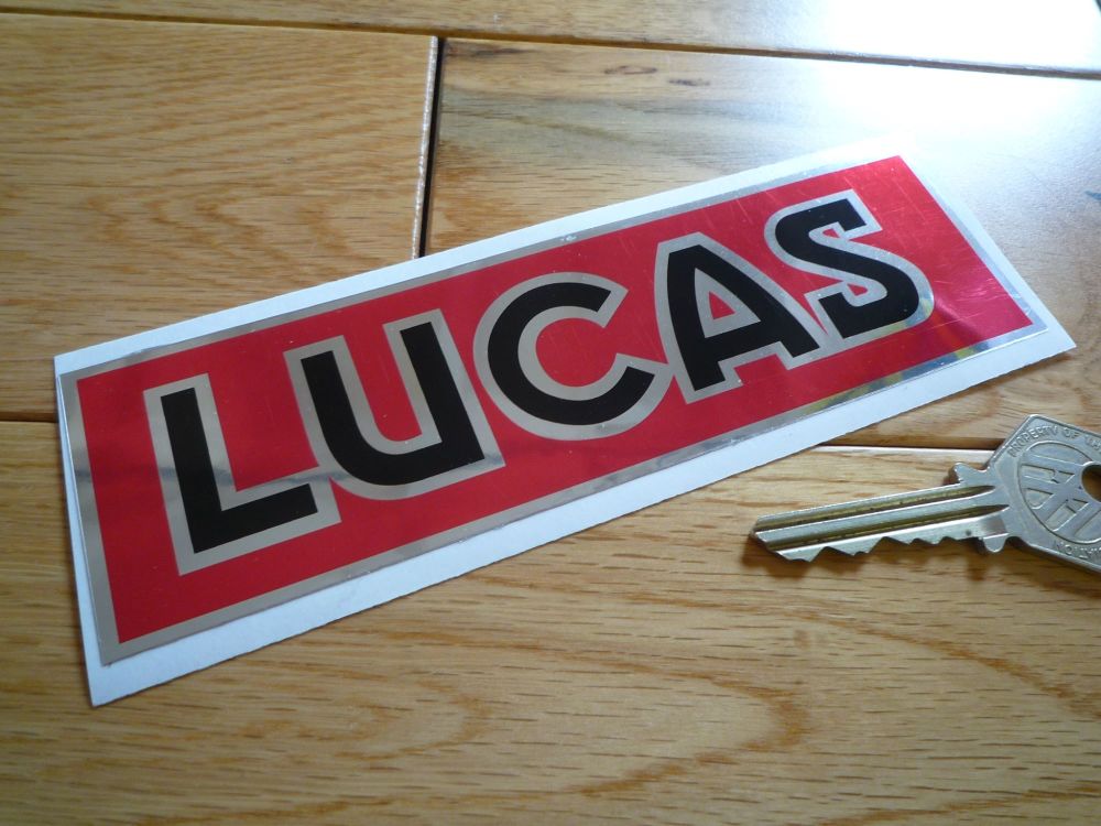 Lucas Black, Red, & Foil Oblong Sticker. 6