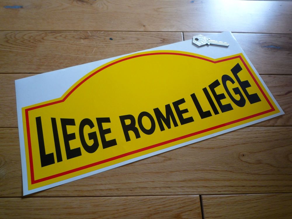 Liege Rome Liege Rallye Rally Plate Style Sticker. 14" or 16".