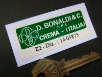 D. Bonaldi & C. Crema Italia S.P.A. Z2 Green & Off White Servo Sticker. 70mm.