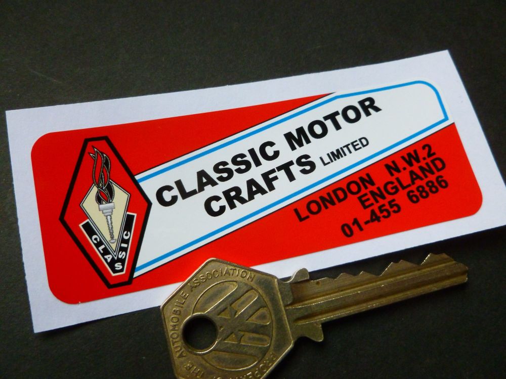 Classic Motor Crafts Fibre Glass Bermuda Hardtop Sticker. Austin Healey MG Triumph etc. 3.5".