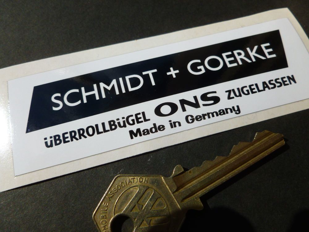 Schmidt & Goerke Black & White Oblong Roll Cage Überrollbügel Sticker. 4".