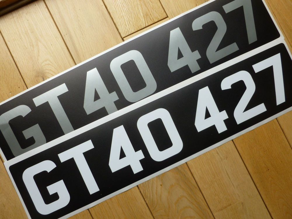  Stick on Car Number Plates - Mandatory Font - UV Printed - 82mm Tall Digits
