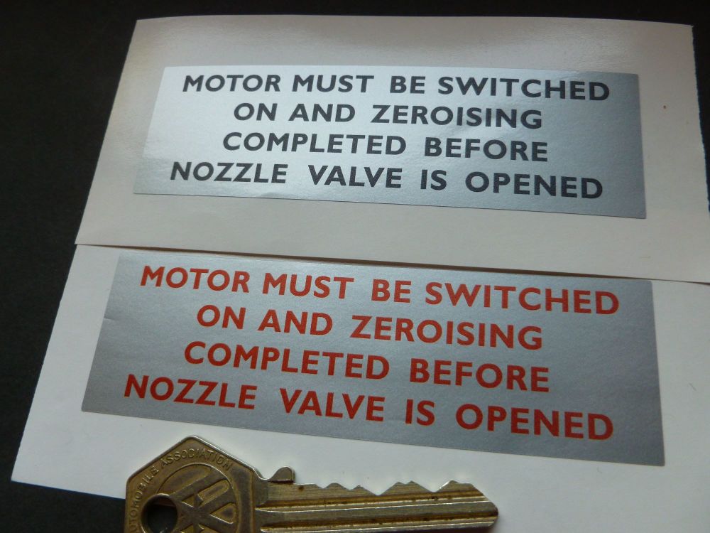 MOTOR MUST BE SWITCHED ON ETC  Petrol Pump Sticker. 4