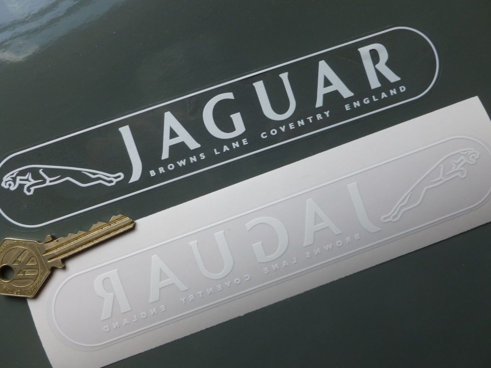 Jaguar White on Clear Window or car body Sticker. 8