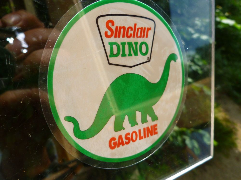 Sinclair Dino Gasoline Circular Window Sticker 3.5