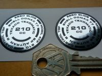 Triumph Meriden Fork Top Nut Stickers. 35mm Pair.