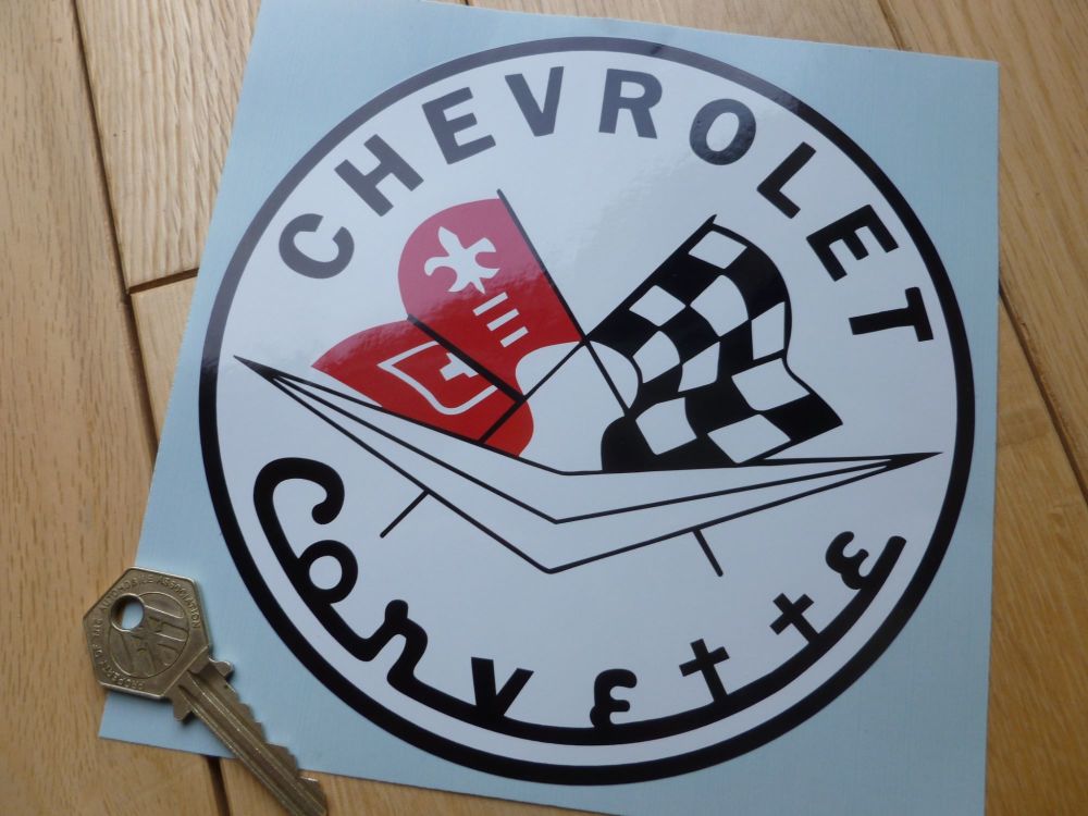 Chevrolet Corvette Old Style Classic Circular Sticker - 6.5"
