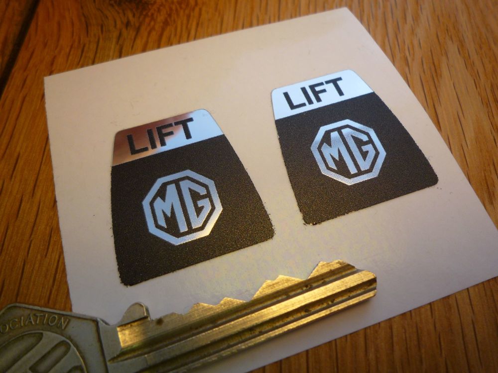 MG Kangol Style Seat Belts Lift Shaped Stickers. 1