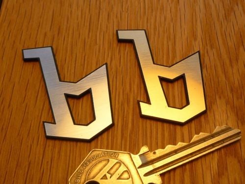 Bertone 'b' Laser Cut Self Adhesive Car Badge. Silver or Gold. 2