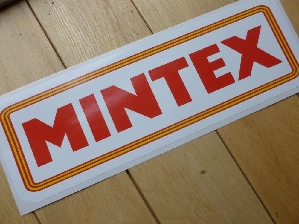 Mintex Yellow, Red & White Oblong Stickers. 12