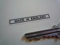 Made in England Text & Outline Sticker. Black & Clear. 2".