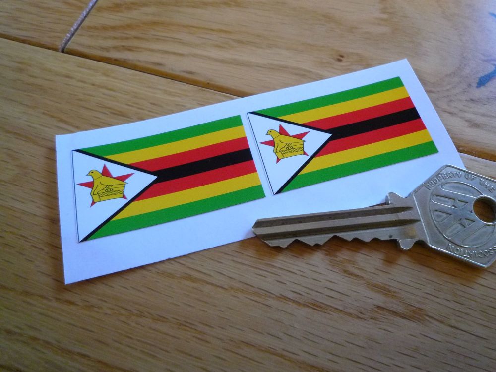 Zimbabwe Flag Stickers. 45mm Pair.