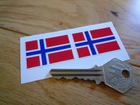Norway Flag Stickers. 38mm Pair.