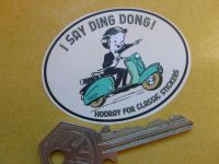 I Say Ding Dong Scooter Style Stickers. 62mm Pair.