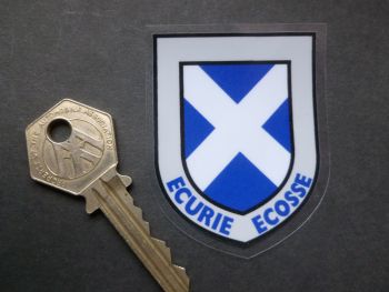 Ecurie Ecosse Scottish Saltire Shield Window Sticker. 2.5".