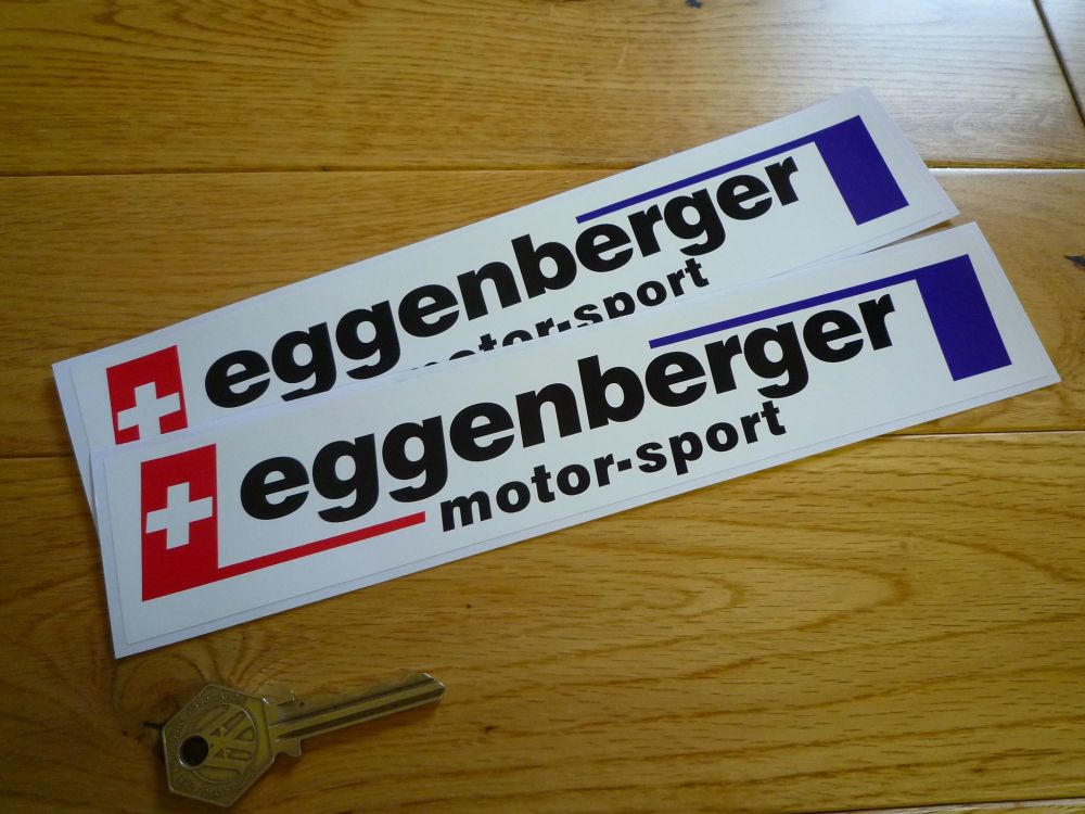 Eggenberger Motor-Sport Printed Oblong Stickers. 10" Pair.