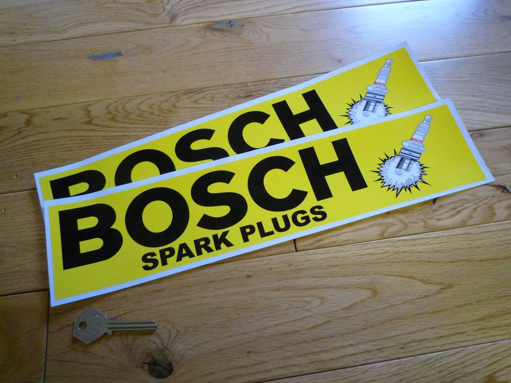 Bosch Spark Plugs Black Text & Bang Stickers. 14.75