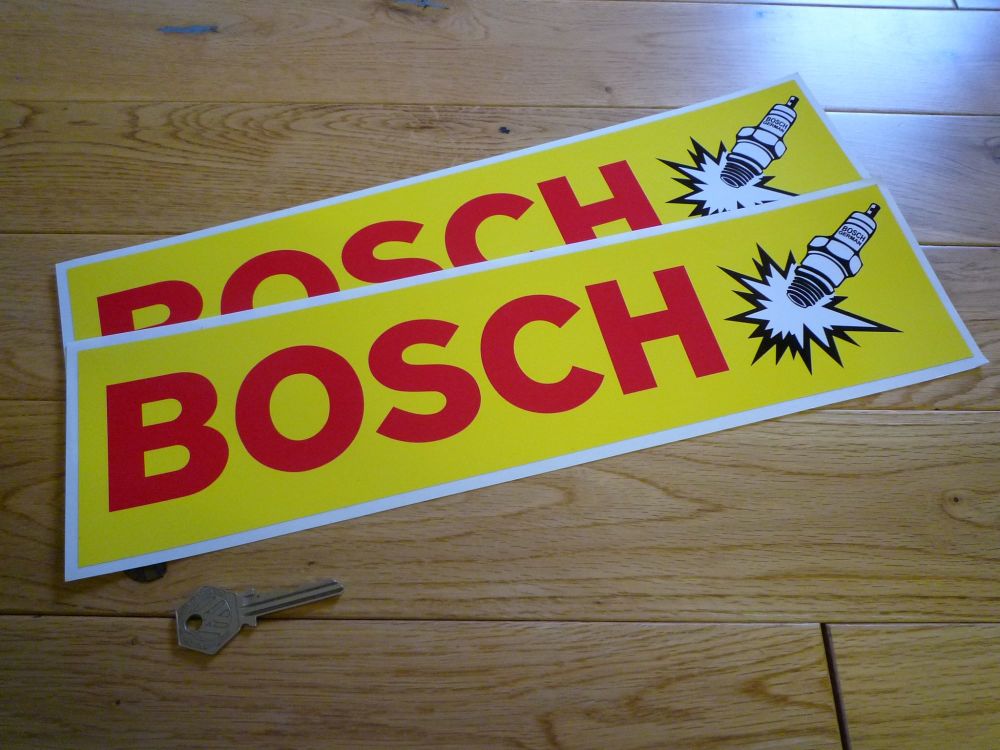 Bosch Spark Plugs Yellow Oblong Stickers. 15.5