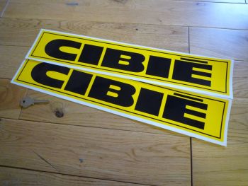 Cibie Black & Yellow Coachlined Stickers. 18" Pair.