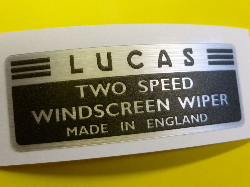 Lucas Two Speed Windscreen Wiper Sticker. 2.5".