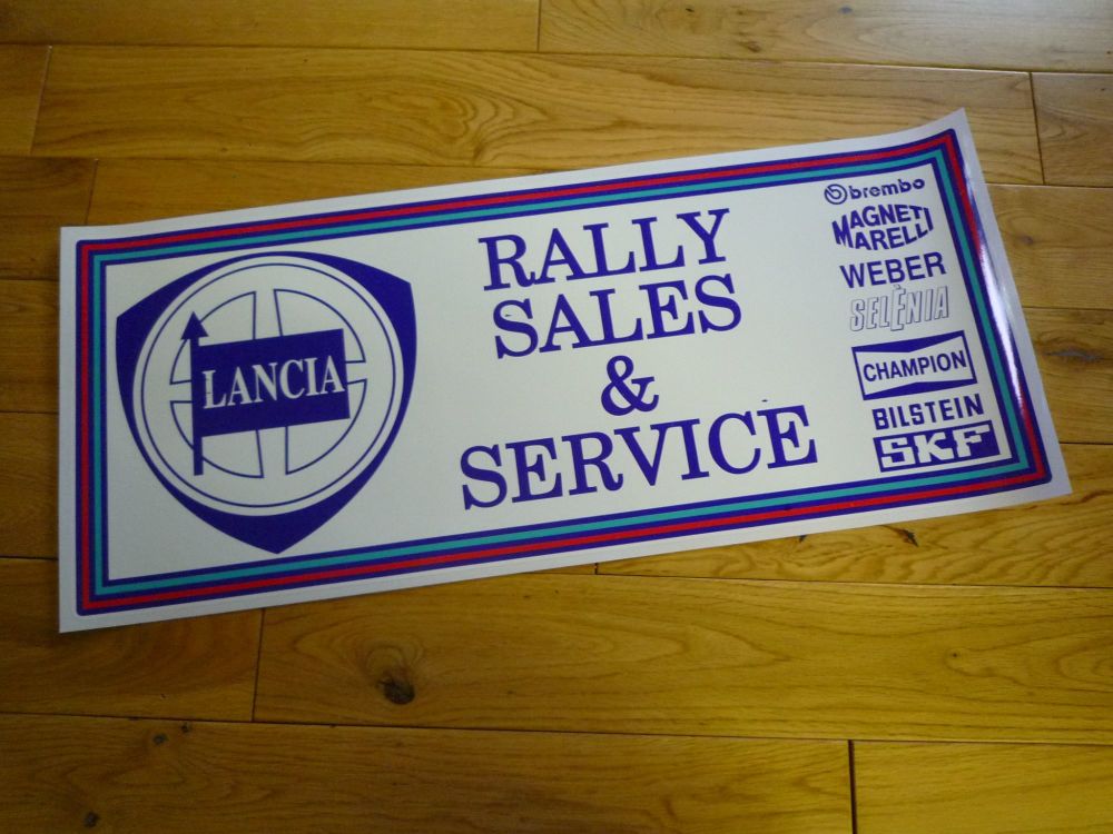 Lancia Rally Sales & Service Sticker. 24". Slight Second 308.
