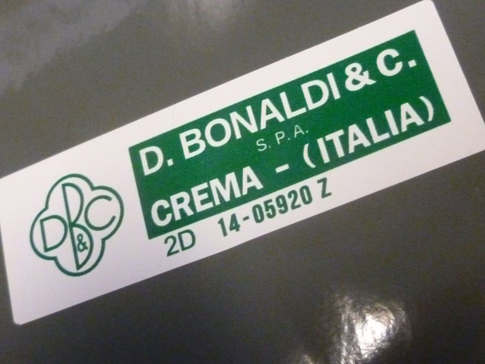 D. Bonaldi & C. Crema Italia S.P.A. 2D 14-05920 Z Green & White Servo Sticker. 55mm.