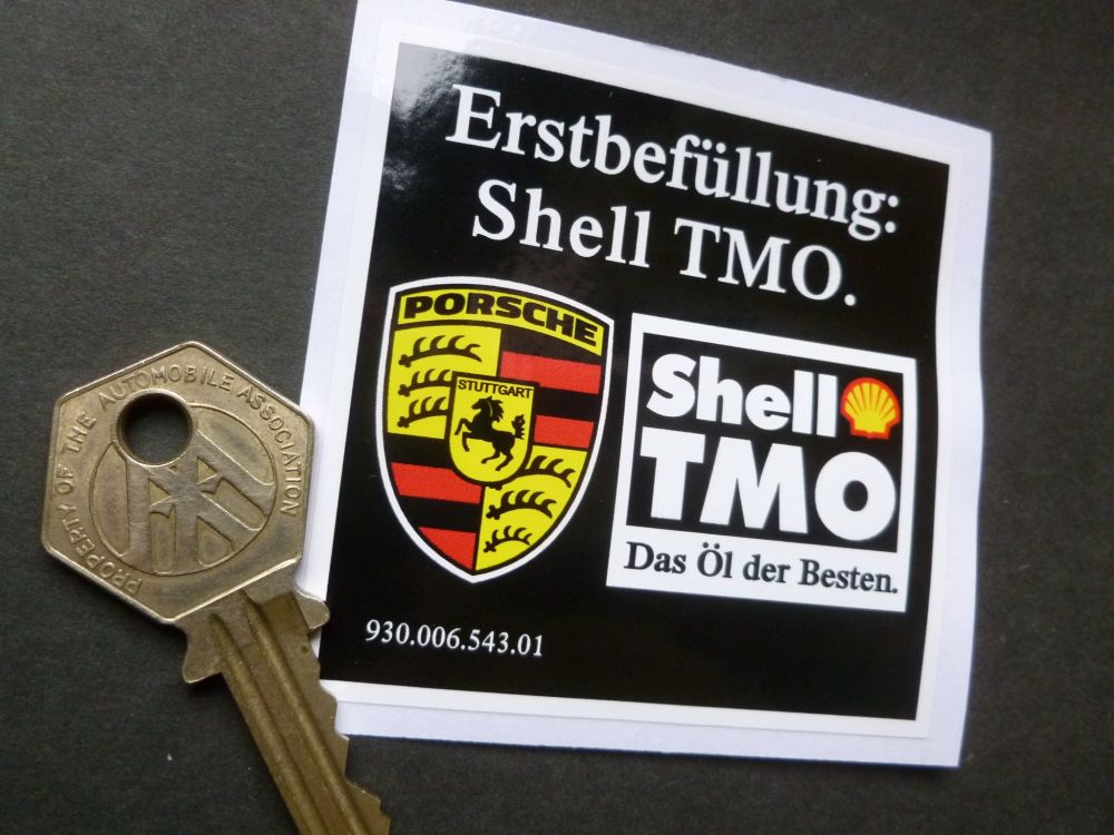 Shell TMO Erstbefullung Initial Fill Oil Sticker. 68mm.