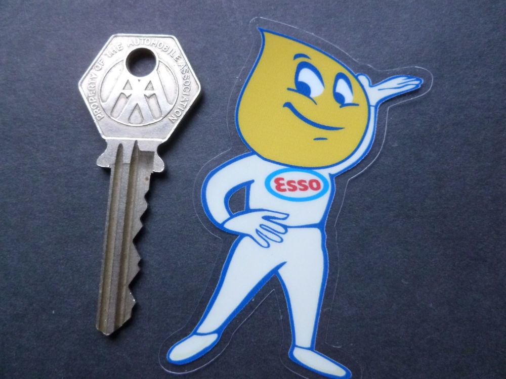 Esso Oil Drip Boy Window Sticker. 3".