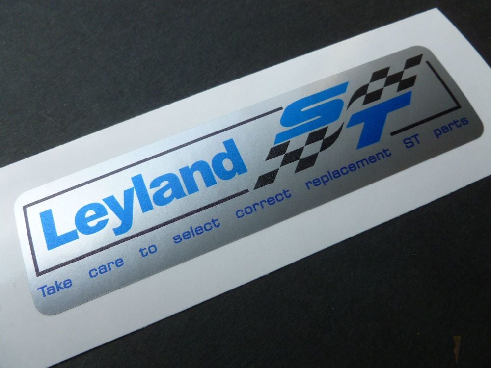 British Leyland Blue & Black ST Silver Stickers. 4" Pair.