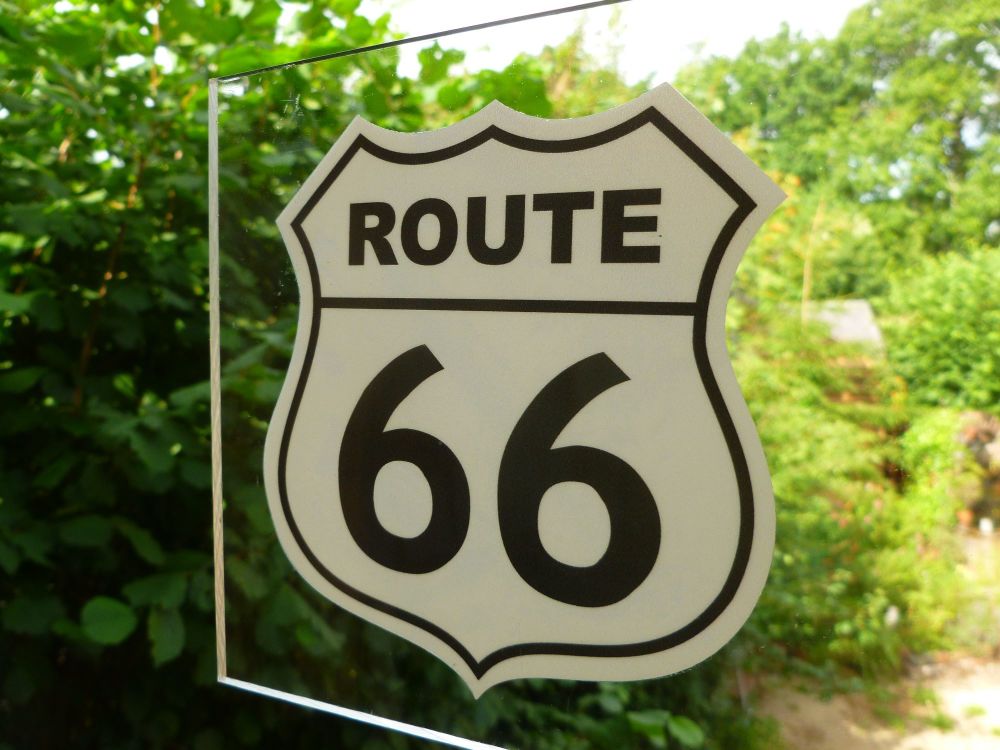 Route 66 Black & Off White Window Sticker. 3