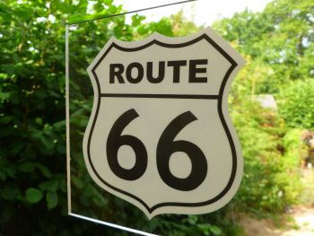 Route 66 Black & Off White Window Sticker. 3" or 4".
