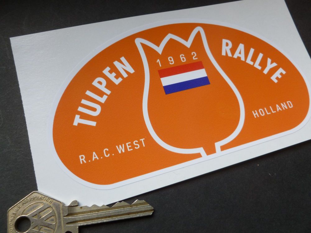 Tulip Rally Tulpenrallye 1962 Dutch Flag Rally Plate Sticker. 6".