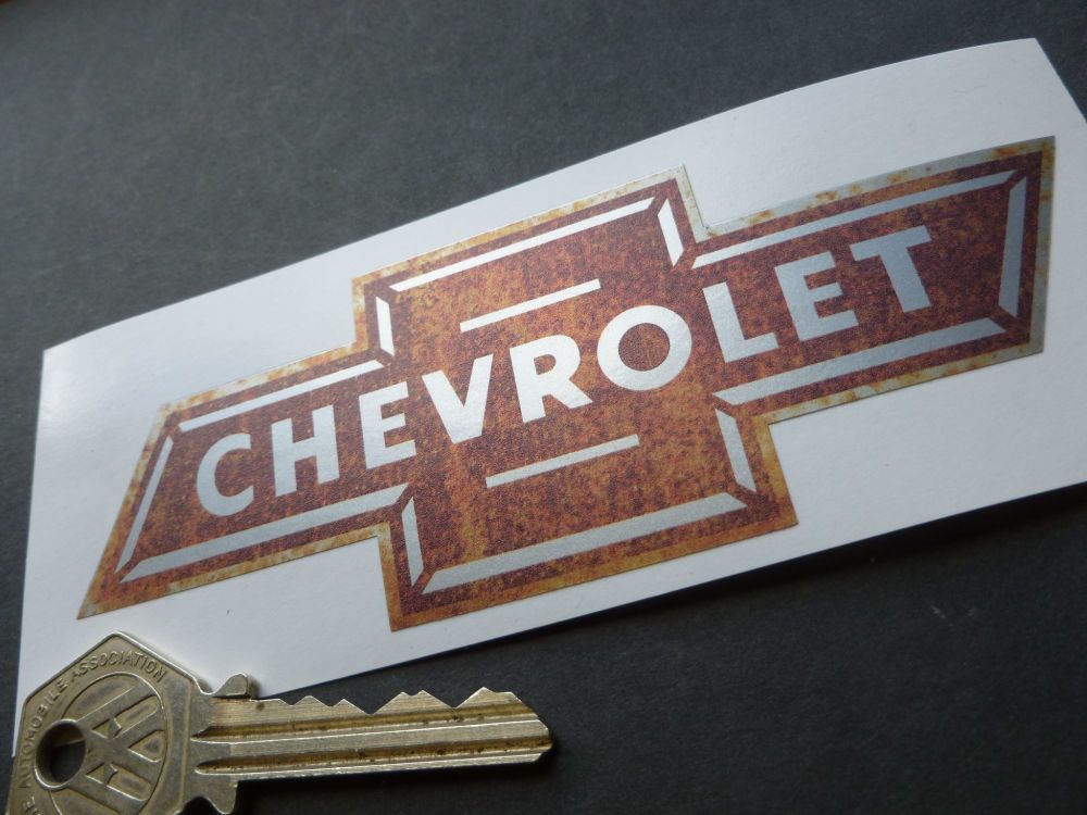 Chevrolet Dicky Bow Rusty Style Stickers. 5