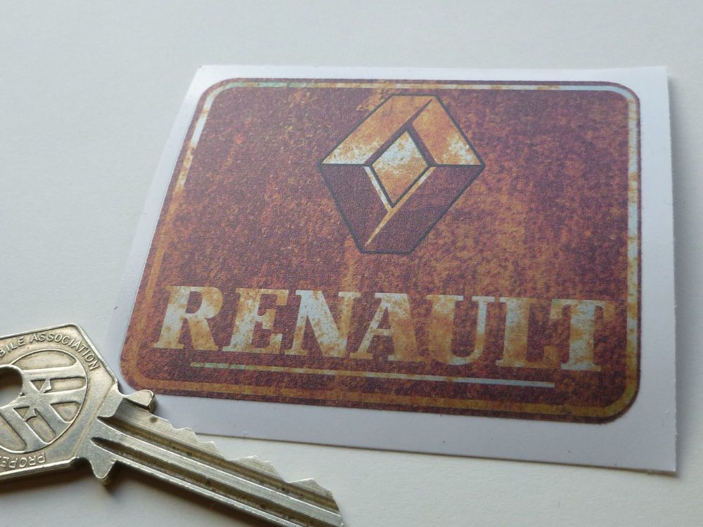 Renault Rusty Style Sticker. 3".