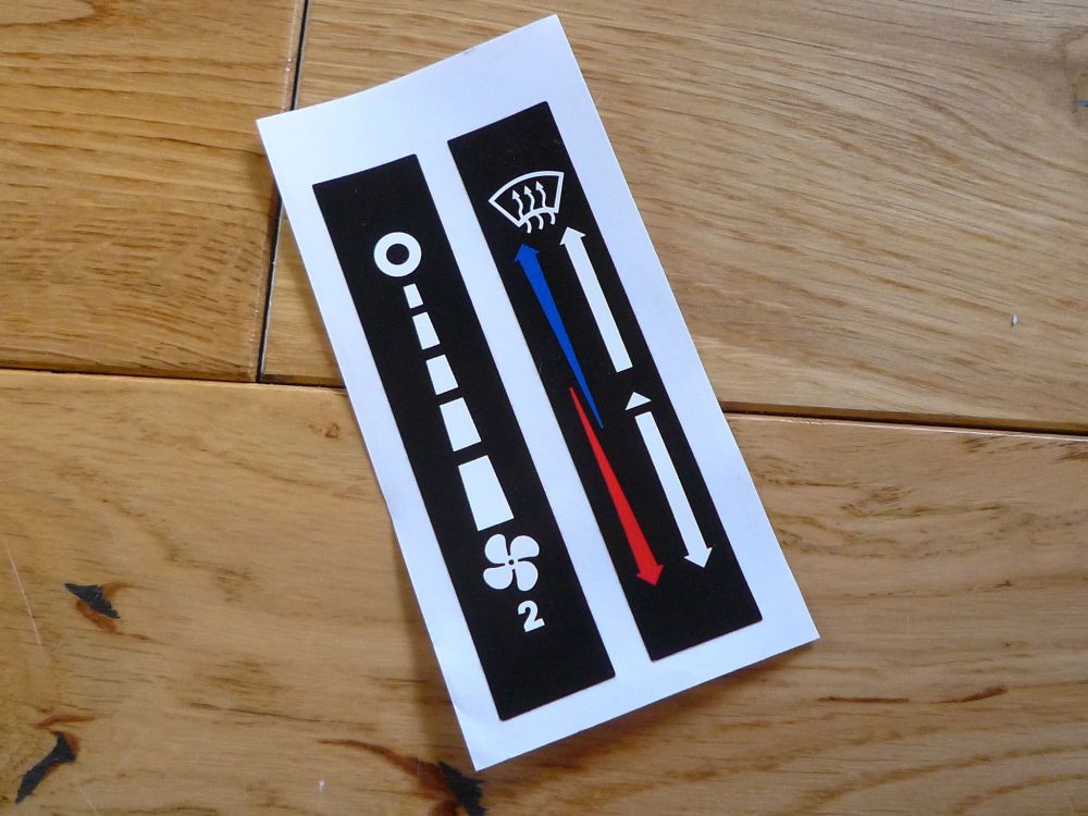 Heater Control Slider Stickers. Special Offer Pair. SS116.