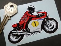 MV Agusta GP Racer Phil Read 1970's Sticker. 4".