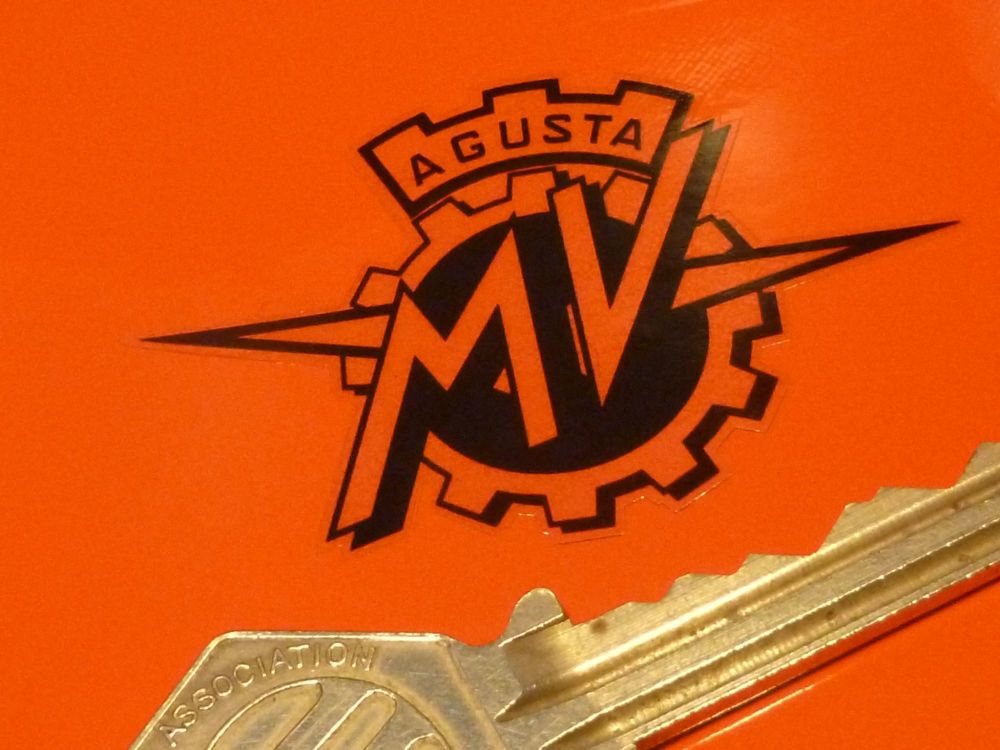 MV Agusta Small Black & Clear Sticker. 2".