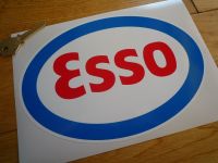 Esso Oval Sticker with White Outer Border. 8".