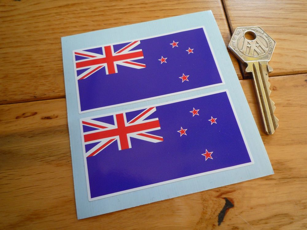New Zealand Oblong Flag Stickers. 3