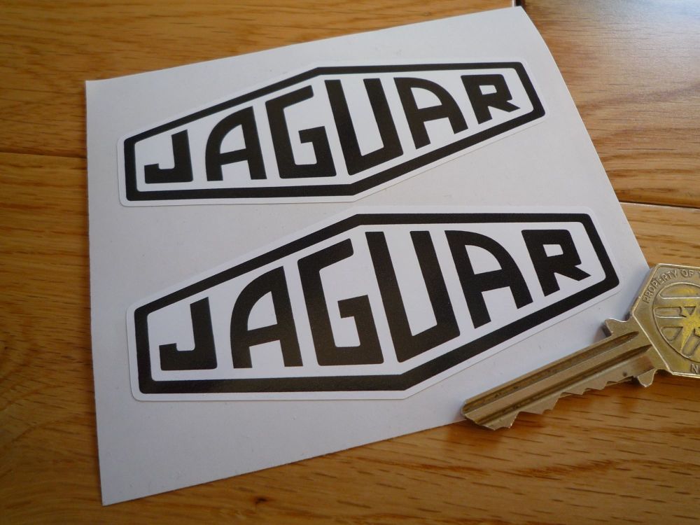 Jaguar Lozenge Black & White Stickers. 4