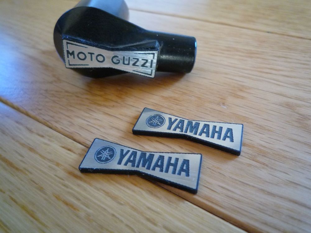 Yamaha Champion Spark Plug HT Cap Cover Badges. 29mm Pair.