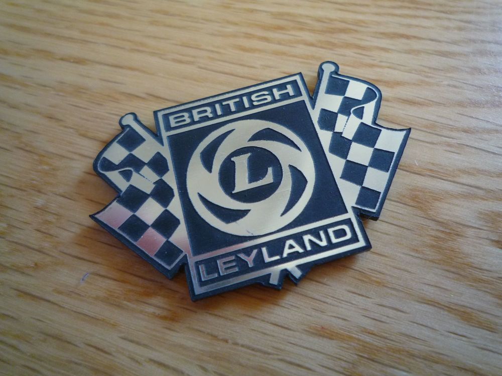 British Leyland Chequered Flags Style Laser Cut Magnet. 1.75"