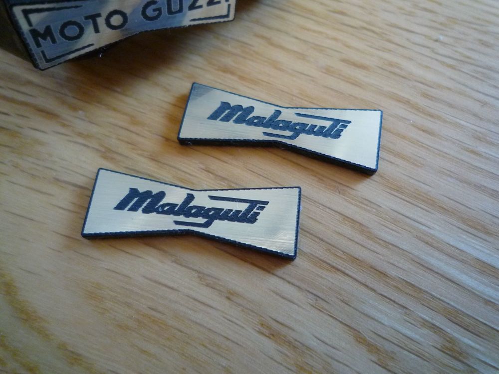 Malaguti Champion Spark Plug HT Cap Cover Badges. 29mm Pair.