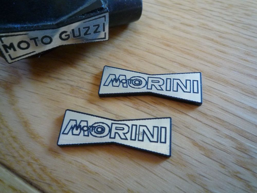 Moto Morini Champion Spark Plug HT Cap Cover Badges. 29mm Pair.