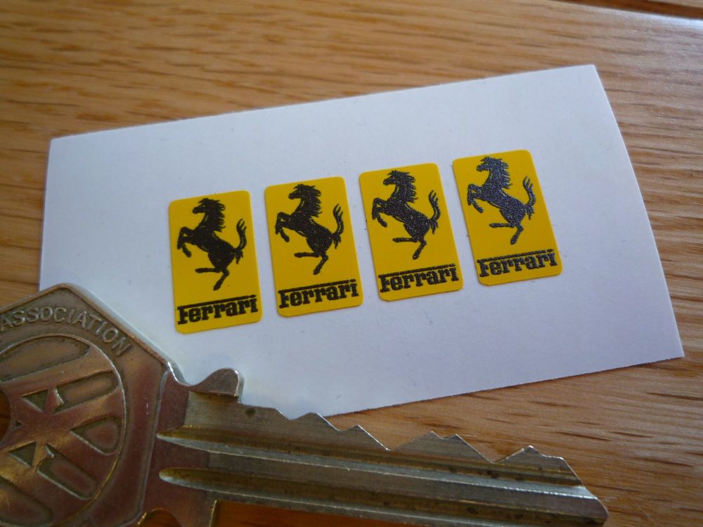 Ferrari Oblong Stickers. 14mm Set of 4.