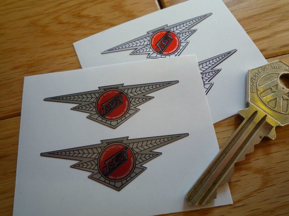 Jensen Motors Ltd Winged Logo Stickers. 2" Pair.