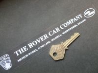 The Rover Car Company White on Clear Window or Car Body Sticker. 8".